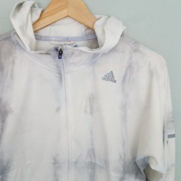 Adidas Cropped Hooded Jacket Custom Tie Dye Shibori Size Small - Picture 3 of 8